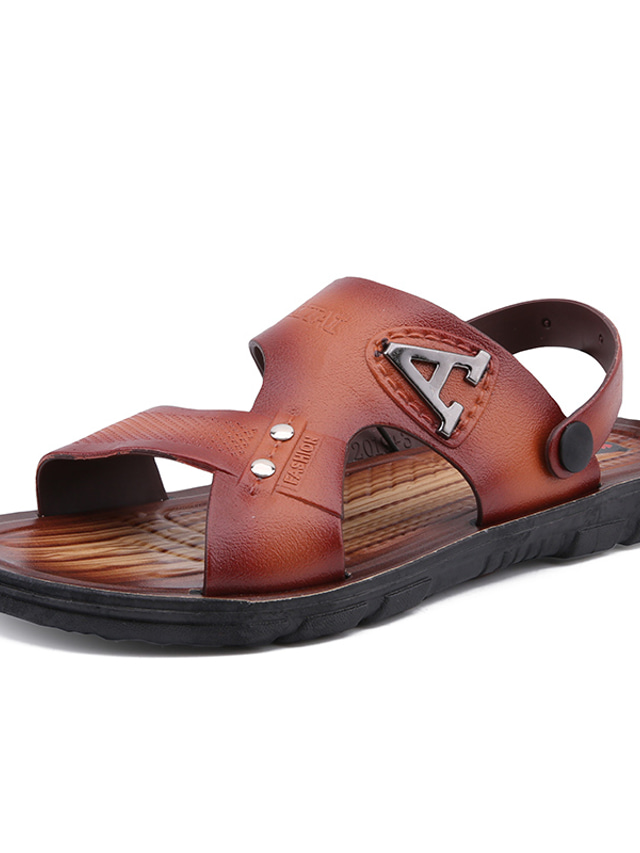  Men's Unisex Sandals Comfort Sandals Casual Beach Outdoor Daily EVA(ethylene-vinyl acetate copolymer) Breathable Brown Summer Spring