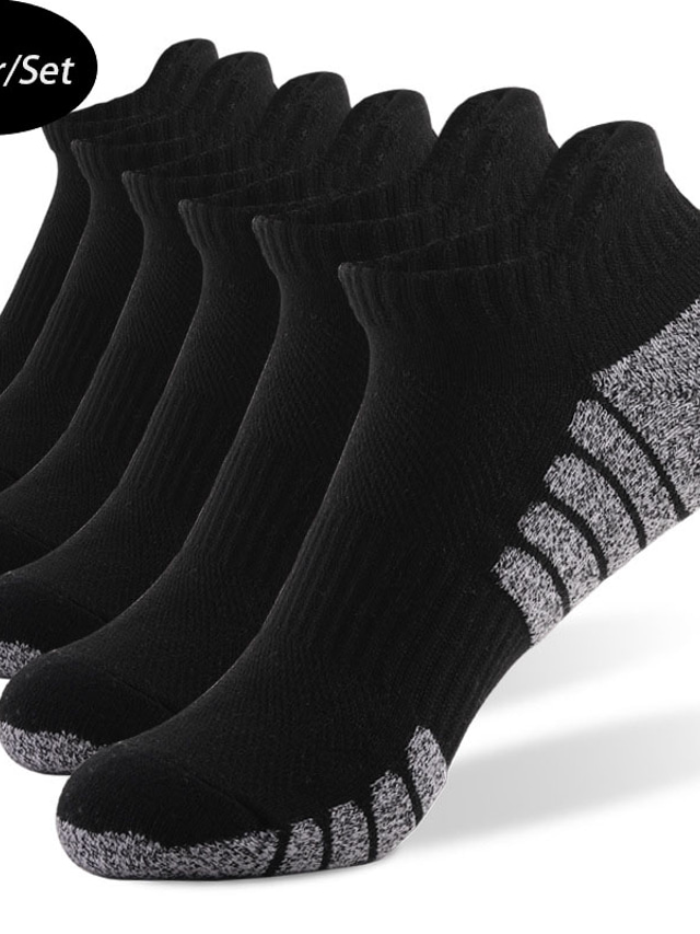  Men's 6 Pairs Socks Ankle Socks Sport Socks / Athletic Socks Low Cut Socks Dark Gray+Black Light Grey & White Color Color Block Outdoor Daily Wear Vacation Thin Spring & Summer Fashion Sport