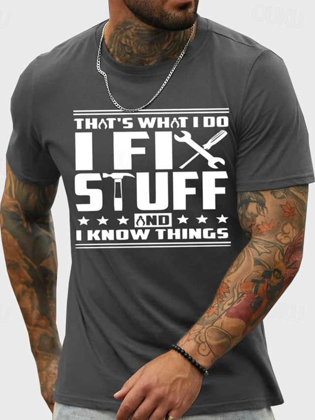  Voor heren Grote maten Groot lang T-shirt T-shirts Grafische T-shirts Ronde hals Zwart Wit Marineblauw Korte Mouw Buiten Uitgaan Afdrukken Brief Kleding Katoenmix Streetwear Stijlvol Casual