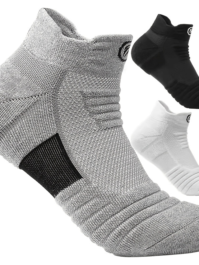  4 paires de chaussettes de sport athlétiques pour hommes et femmes respirantes évacuant la transpiration confortables antidérapantes gym entraînement basket-ball course entraînement actif jogging sport couleur unie coton noir blanc gris