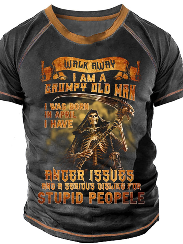  Men's T shirt Tee Tee Graphic Skull Skeleton Crew Neck Clothing Apparel 3D Print Outdoor Casual Short Sleeve Patchwork Print Fashion Designer Comfort