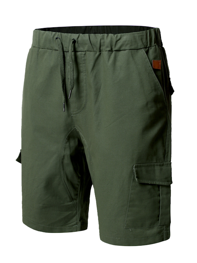  Homme Short Cargo Shorts décontractés Poche à rabat Plein Confort Respirable Extérieur du quotidien Sortie Mode Décontractées Noir Vert Véronèse