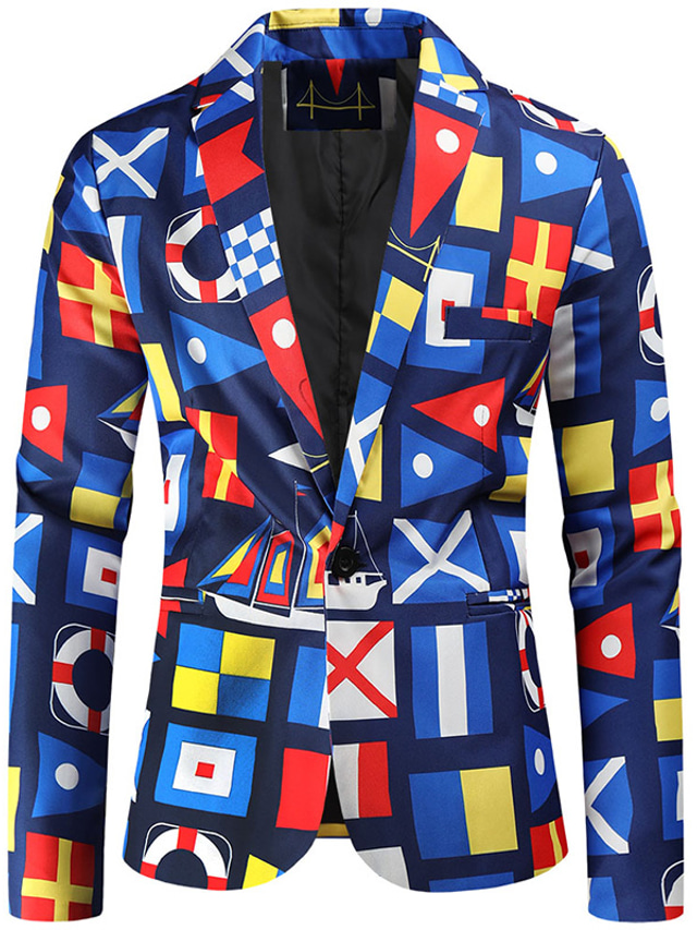 Veste/Blazer De Noël Pour Homme - Motif Festif, Coupe Ajustée, Pour Fêtes & Événements