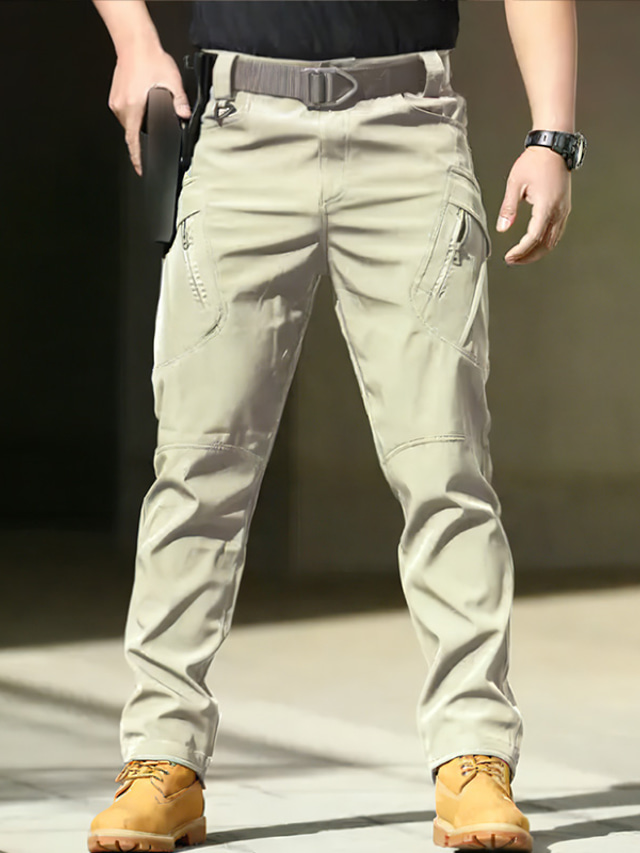  Męskie Spodnie cargo Spodnie Multi Pocket Równina Zdatny do noszenia Na zewnątrz Codzienny Mieszanka bawełny Moda Klasyczny Czarny Zieleń wojskowa