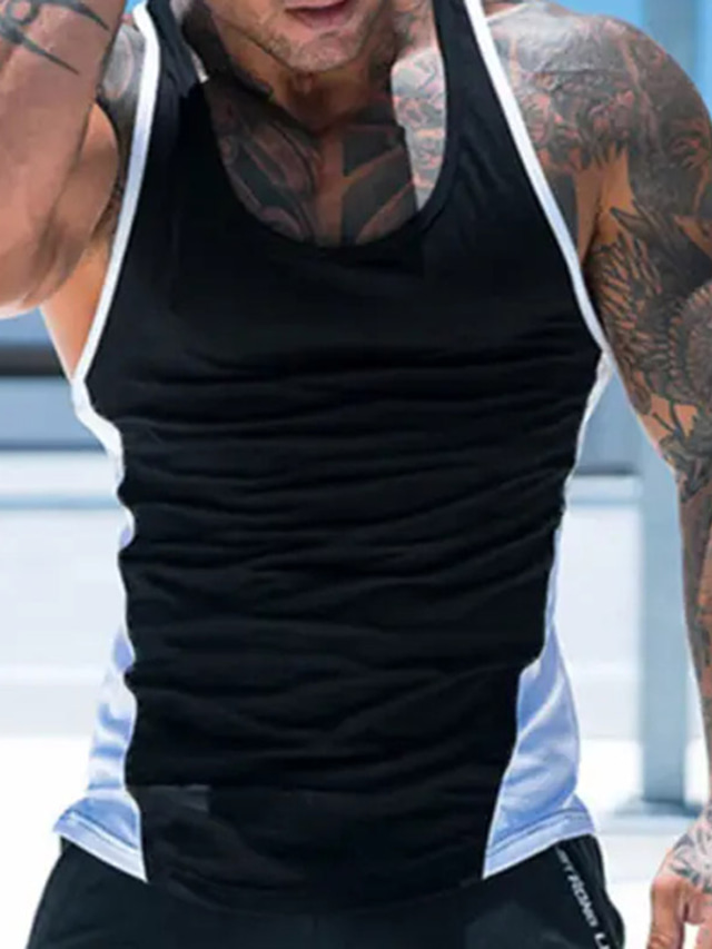  Colete de ginástica masculino de secagem rápida de 3 peças camiseta sem mangas para fitness