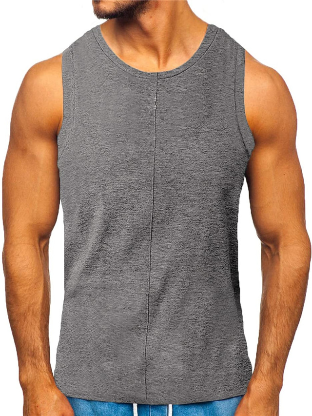  Herren Tank Top Shirt Unterhemden Ärmelloses Hemd Glatt Rundhalsausschnitt Outdoor Ausgehen Ärmellos Bekleidung Modisch Designer Muskel