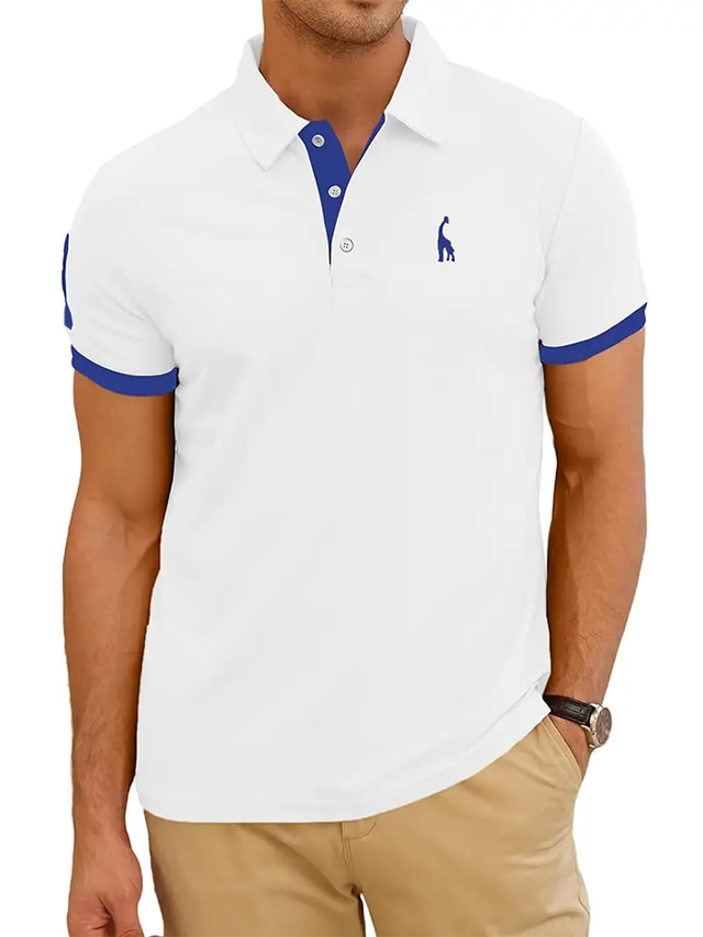  Hombre Camisas de polo Camiseta de golf Polo con botones Transpirable Dispersor de humedad Suave Camiseta Ajuste regular Color sólido Verano Golf Al Aire Libre