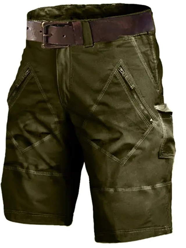 Herren Cargo Shorts Kurze Hosen Kurze Hose für Wanderer Multi Pocket Glatt Komfort Atmungsaktiv Outdoor Täglich Ausgehen 100% Baumwolle Modisch Brautkleider schlicht Schwarz Armeegrün
