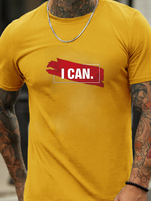  Men's T Shirt Graphic Letter Crew Neck Clothing Apparel Graphic Print Outdoor Daily Sports Short Sleeve Classic Print Basic Fashion Designer