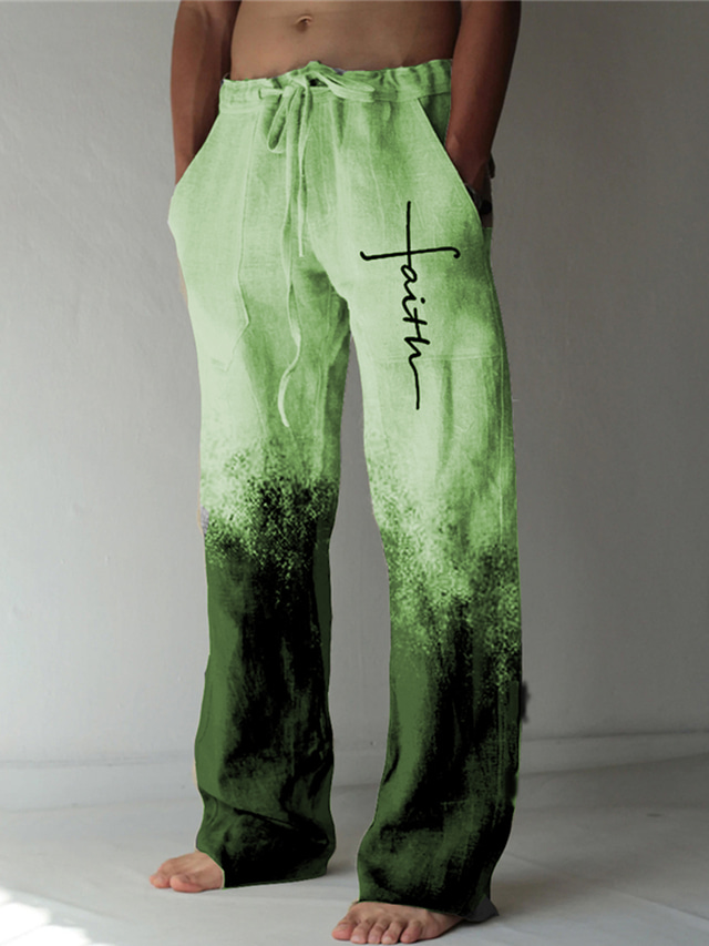  Bărbați Pantaloni de vară Pantaloni de plajă Cordon Talie elastică Imprimare 3D Imprimeu Grafic Σταυρός Confort Casual Zilnic Concediu Șic Stradă Hawaiană Galben Albastru piscină