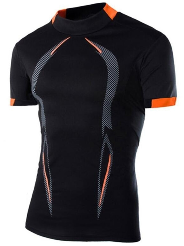  Men's Plus Size Big Tall T shirt Tee Tee Crew Neck Black White Dark Navy Short Sleeves Outdoor Sports Going out Quick Dry Print Color Block Clothing Apparel Polyester Stylish Casual Tops