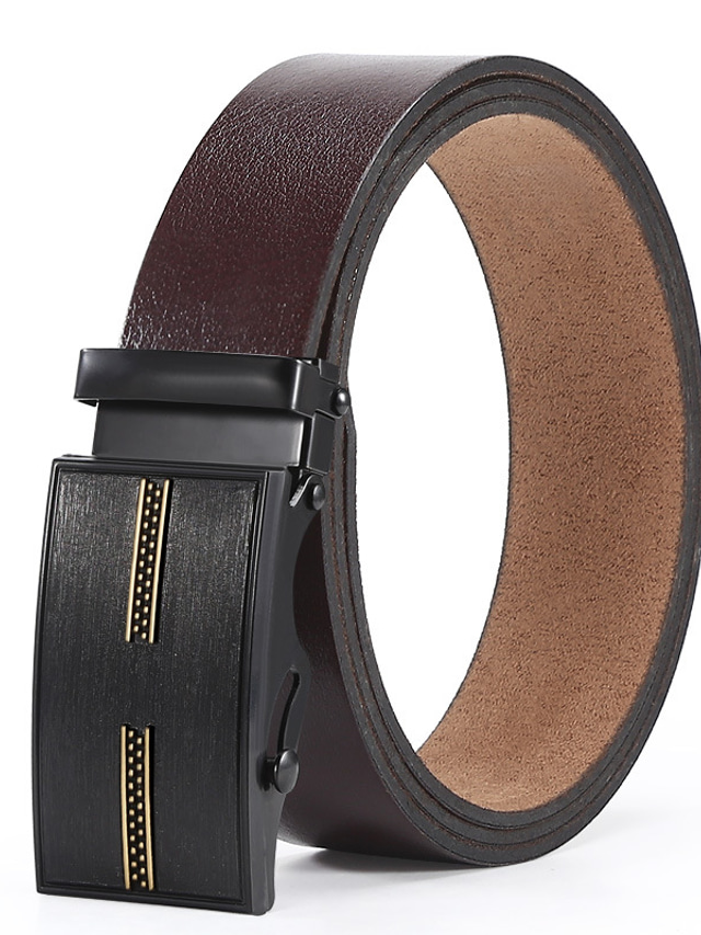  Men's Faux Leather Belt Black Coffee Iron(nickel plated) Traditional Casual Plain Daily Wear Going out Weekend