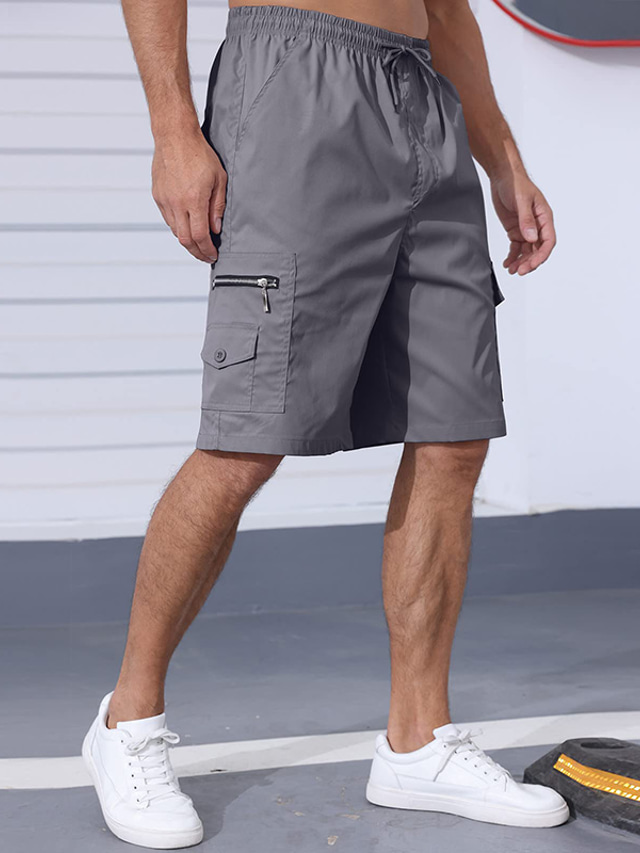  Homme Short Cargo Shorts décontractés Poche Plein Confort Respirable Extérieur du quotidien Sortie Mélange de Coton Mode Décontractées Noir bleu marine
