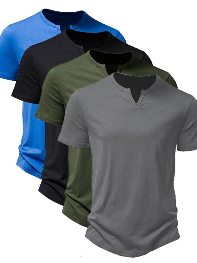  Homme T shirt Tee T-shirt Plein Col V Plein Air Vacances Manches courtes Vêtement Tenue Design basique Moderne contemporain