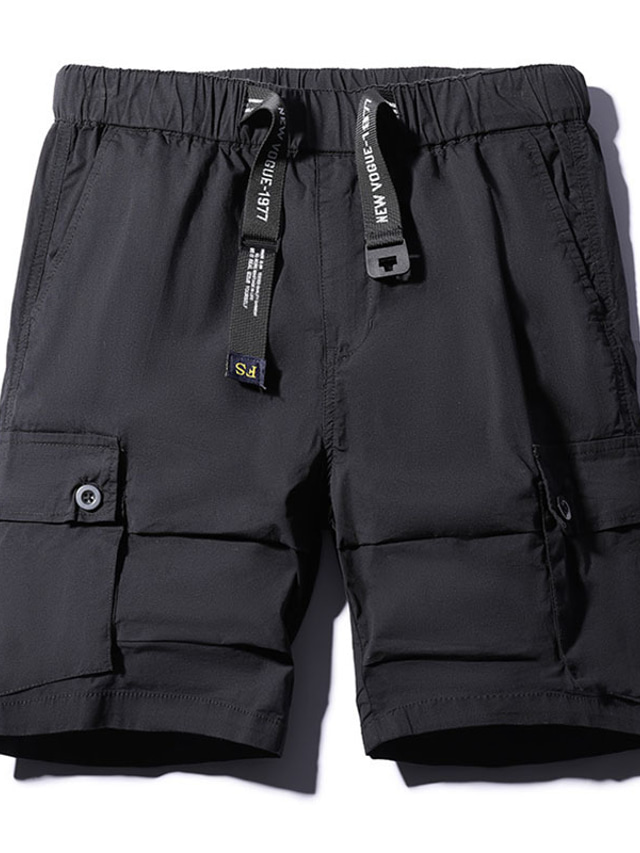  Homme Short Cargo Shorts de Randonnée Poche Avec ceinture Plein Confort Respirable Extérieur du quotidien Sortie 100% Coton Mode Décontractées Noir Vert Véronèse