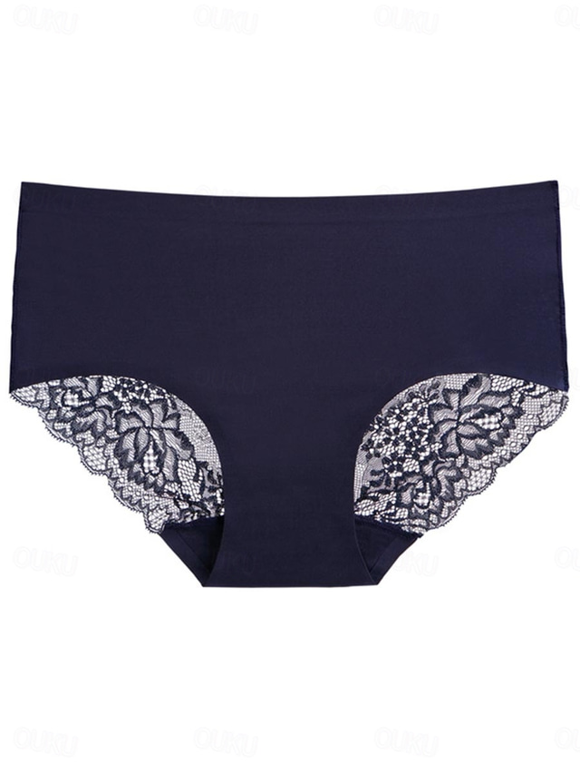  Women's Sexy Lingerie Panties Pure Color Lovers Hot Home Valentine's Day Bed Ice Silk Breathable Hole Summer Spring Home Outfits