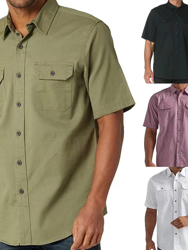 Men's Shirt Button Up Shirt Casual Shirt Summer Shirt Black White Pink ...