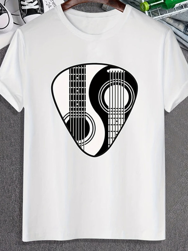  Men's T shirt Tee Graphic Tee Graphic Prints Musical Instrument Crew Neck Clothing Apparel Hot Stamping Outdoor Street Short Sleeve Print Fashion Designer Casual