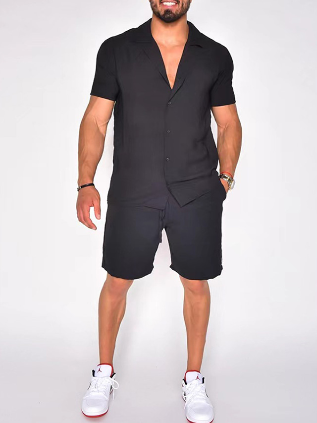 Chemise Manches Courtes Sans Repassage Bleu Salty Crew Homme