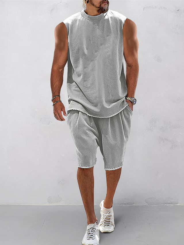 Men's T-shirt Suits Tennis Shirt Solid Color Crew Neck