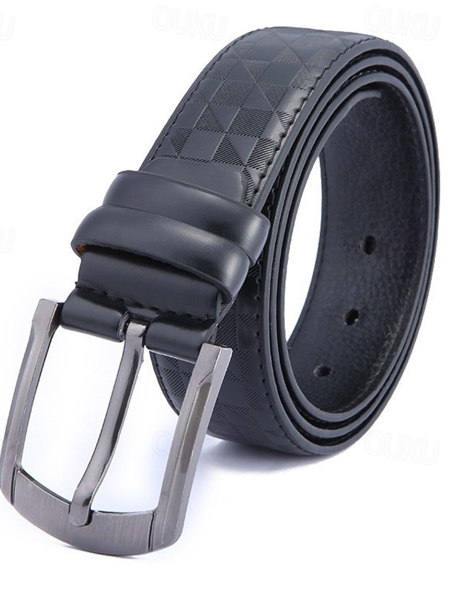  Men's Faux Leather Belt PU Belt Black Camel Alloy Plain Daily Wear Going out Weekend