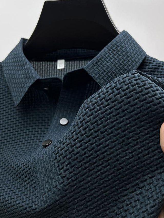  Herr POLO Shirt Golftröja Ledigt Helgdag Klassisk Kortärmad Mode Grundläggande Slät Knapp Sommar Normal Marin Svart Vit Gul Ljusgrå Mörkblå POLO Shirt