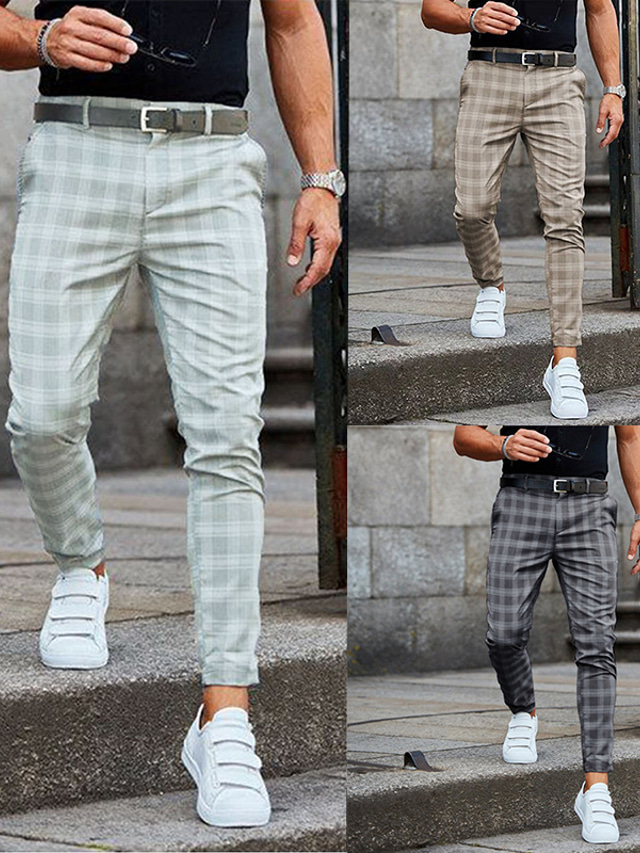 Floerns Herren-Hose Kariert – Schmale Passform, Business-Casual, Größentabelle