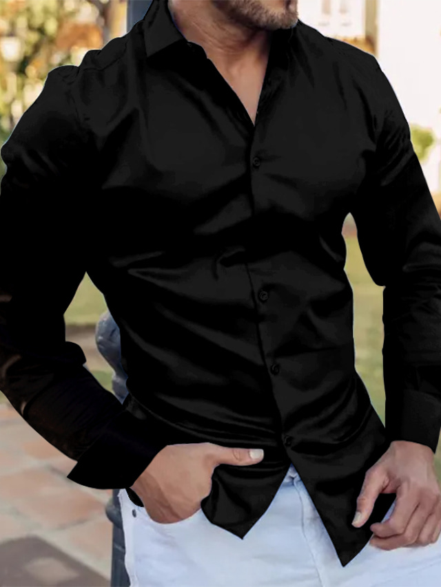 Homme Chemise Chemise boutonnée Chemise décontractée Blanche manche