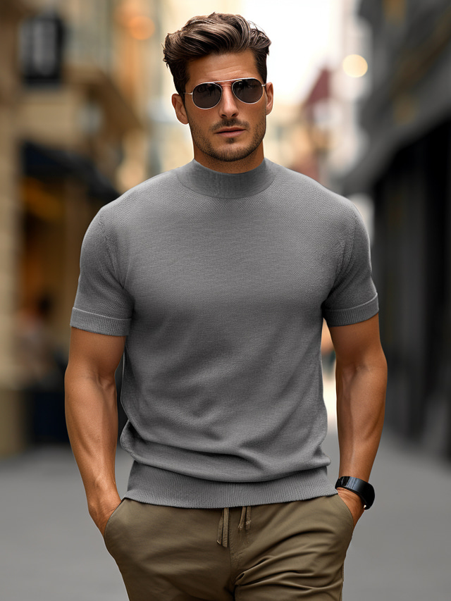 Verwunderlich Rollkragen T Shirt Herren Bilder