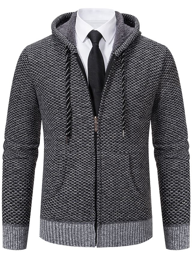 Cardigan Homme Col V Boutonné – Côtelé, Coupe Ajustée, Poches – Classique Chaud Pour L'hiver, Style Décontracté