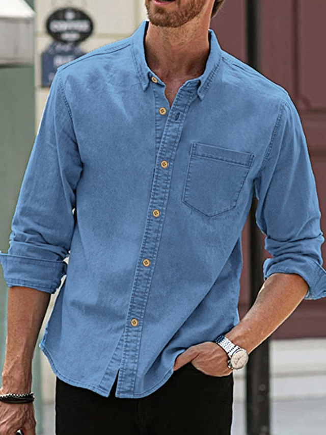Chemise Homme En Lin Et Coton - Manches Longues Blanche - Lavable Machine Sans Repassage - Coupe Régulière