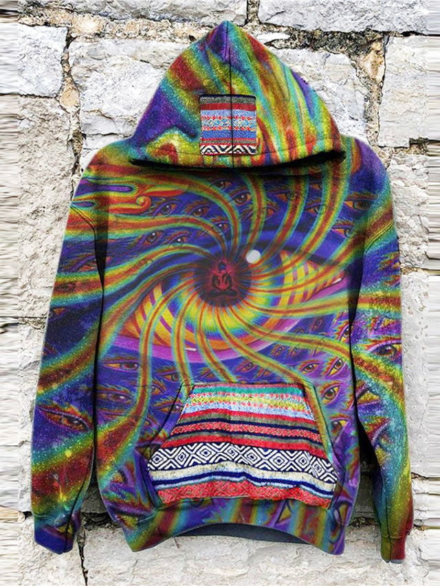  Halloween The Swirl Of Eyes Mens Graphic Hoodie Pullover Sweatshirt Black Navy Blue Purple Hooded Abstract Prints Daily Sports 3D Streetwear Designer Basic Psychedelic Colorful Festival Cotton Trippy