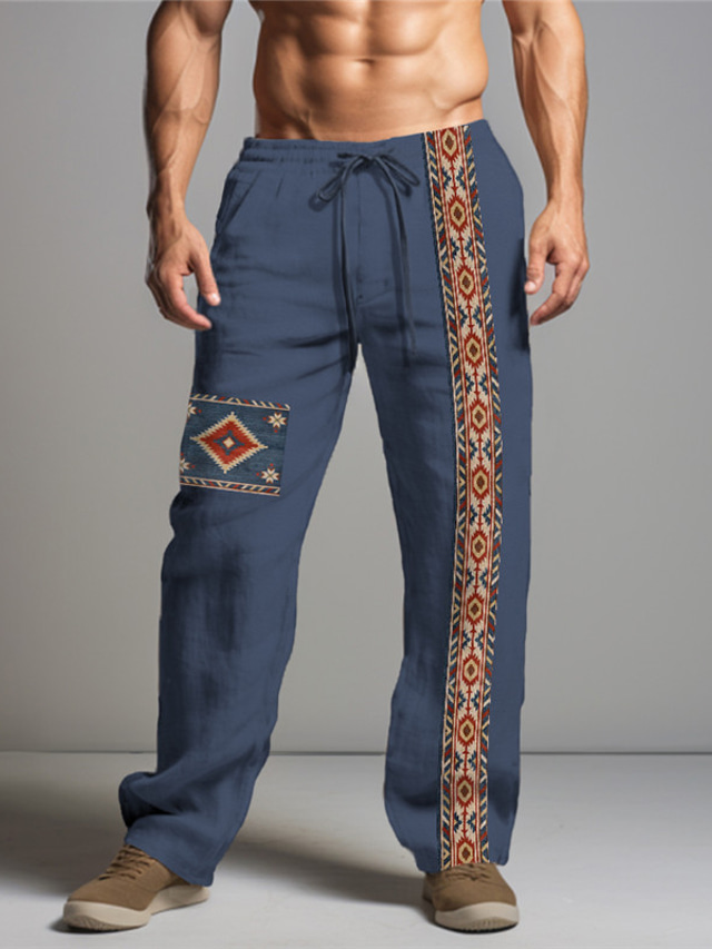  imprimé bandana tribal vintage pantalon imprimé 3d pour homme pantalon extérieur usage quotidien streetwear coton noir bleu vert s m l taille moyenne pantalon élastique