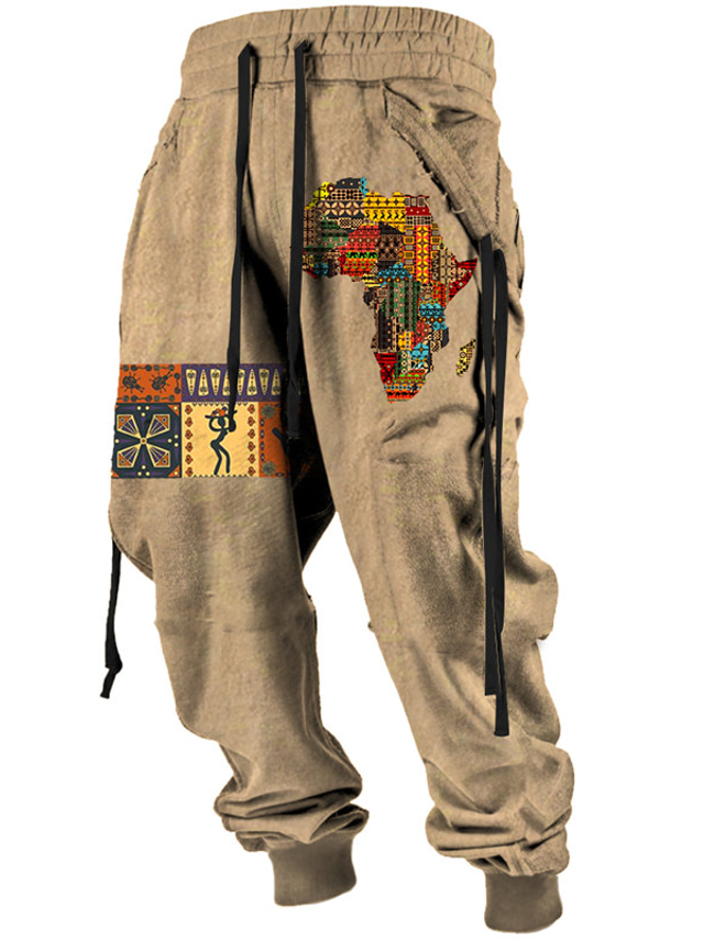  Plemienny Nadruk bandany Zabytkowe Męskie Druk 3D Spodnie dresowe Spodnie Na zewnątrz Ulica Codzienne Poliester Czarny Czerwony Niebieski S M L Średni Talia Elastyczność Spodnie