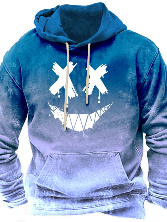  Voor heren Trui met capuchon Aangepaste afdruk Rood Marine Blauw blauw Groen Capuchon Tekenfilm Grafische prints Afdrukken Dagelijks Sport 3D-afdrukken Streetwear Ontwerper Basic Lente & Herfst