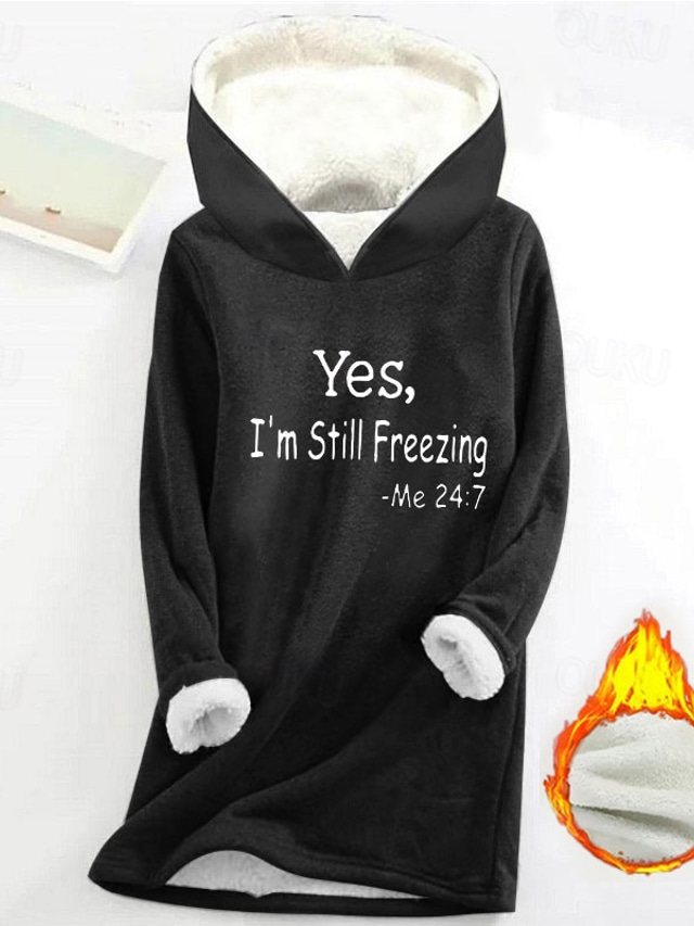  Sudadera Chic Sportiva para Mujeres Sudadera Pullover de Sherpa con Letras Impresión Deportiva Casual Cálido Suave y Confortable con Mangas Largas Micro-elástico Otoño e Invierno Tejido Transpirable