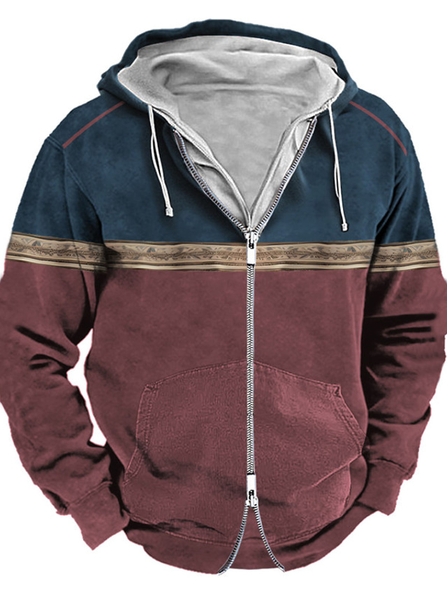 Muscularfit Men's Aztec Print Hoodie - Lightweight Pullover, Slim Fit, Western Ethnic Graphic - View #3