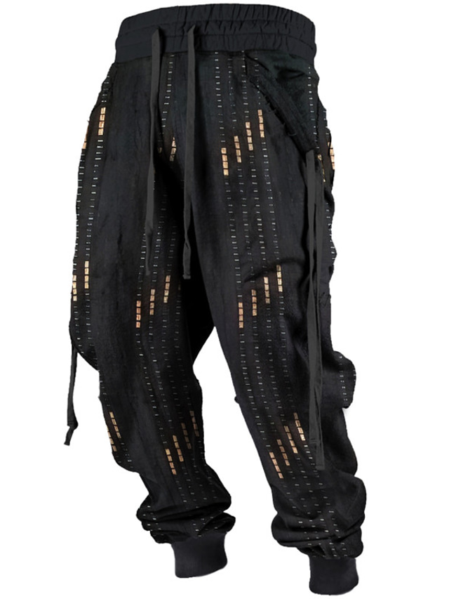  Naszywka Codzienny Męskie Druk 3D Spodnie dresowe Biegacze Spodnie Na zewnątrz Ulica Codzienne Poliester Czarny Granatowy Brązowy S M L Średni Talia Elastyczność Spodnie