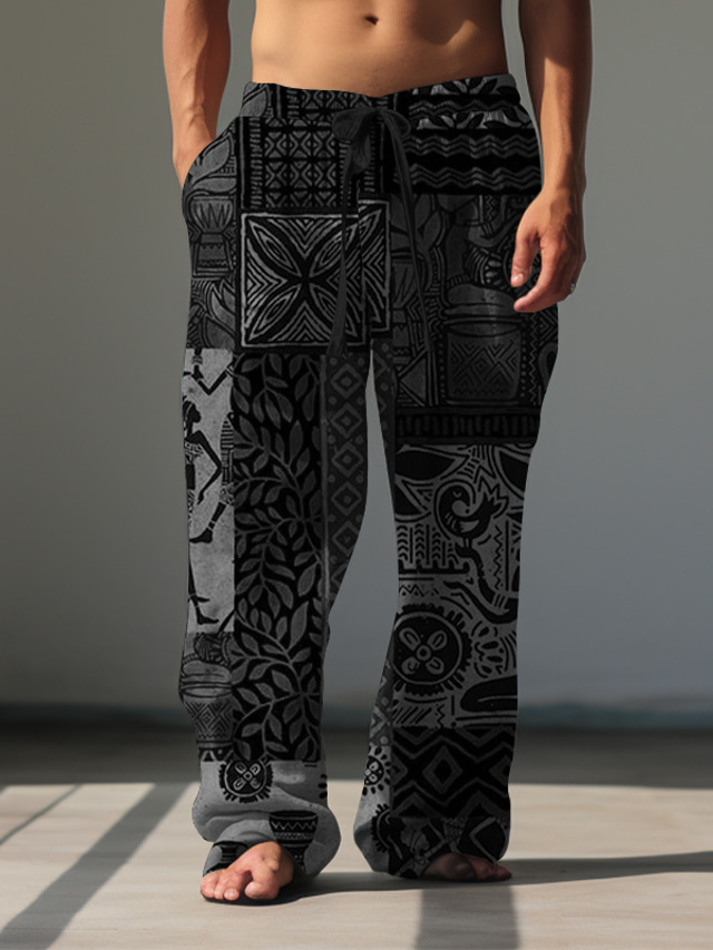  Tribal bandana impressão vintage masculino 3d calças calças ao ar livre rua saindo poliéster preto azul laranja s m l cintura média calças de elasticidade