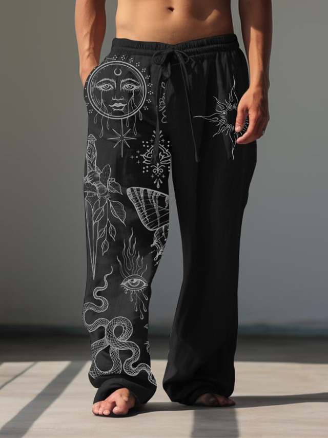  Homme Rétro Vintage Soleil Pantalon en lin Pantalon Taille médiale Extérieur Usage quotidien Vêtement de rue Automne hiver Standard