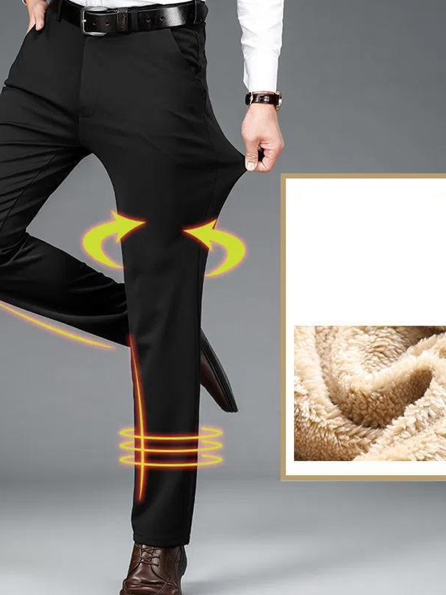 Pantalon Costume Homme Décontracté - Tissu Polyester Respirant, Coupe Droite, Pour été, Plage, Bureau, Vacances