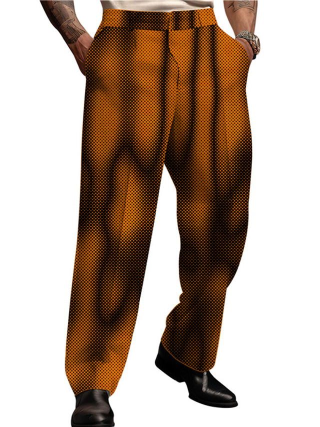  הדפסת 3D שיפוע שיפוע עסקים מופשט (אבסטרקטי) בגדי ריקוד גברים הדפסת תלת מימד חליפות מכנסיים בָּחוּץ רחוב ללבוש לעבודה פוליאסטר שחור אדום כחול S M L גבוה גְמִישׁוּת מִכְנָסַיִים