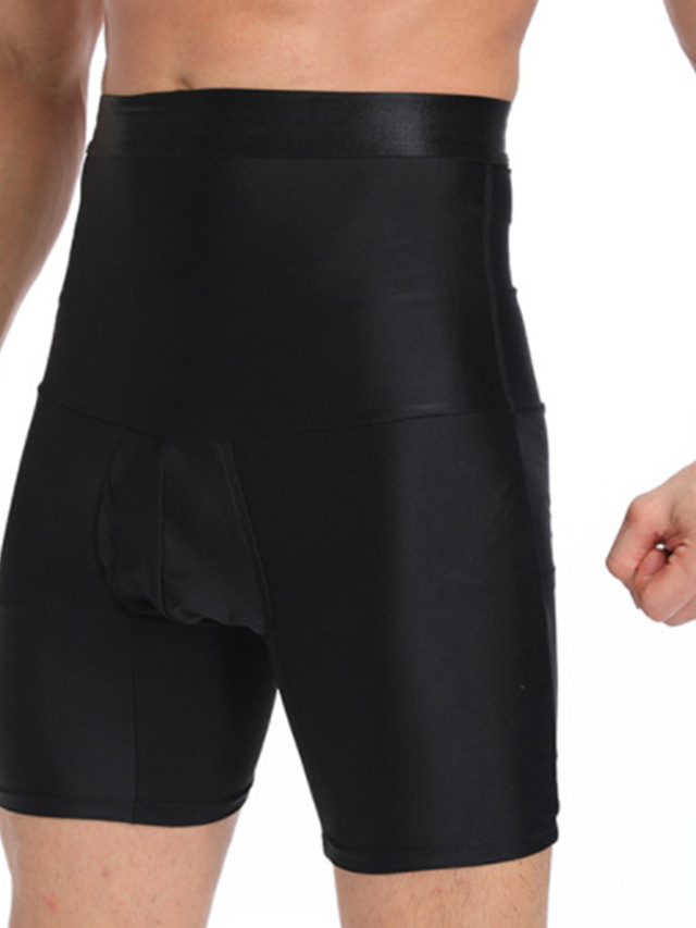  Men's Active Shorts Compression Shorts Running Shorts Gym Shorts Sports Going out Weekend Running Casual Tummy Control Plain Short Gymnatics Activewear Black White Micro-elastic