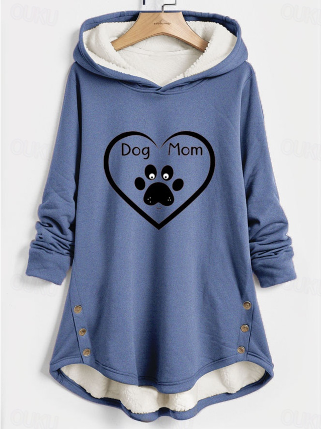  Women's Hoodie Sweatshirt Pullover Fleece Lined Graphic Casual Sports Print Warm Sportswear Comfrt Loose Fit Hoodie Long Sleeve Top Micro-elastic Fall & Winter Comfrt Breathable Soft Fabric