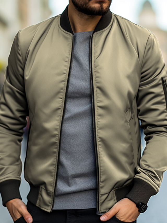 Men's Lightweight Jacket Bomber Jacket Jacket Outdoor Daily Wear Warm ...