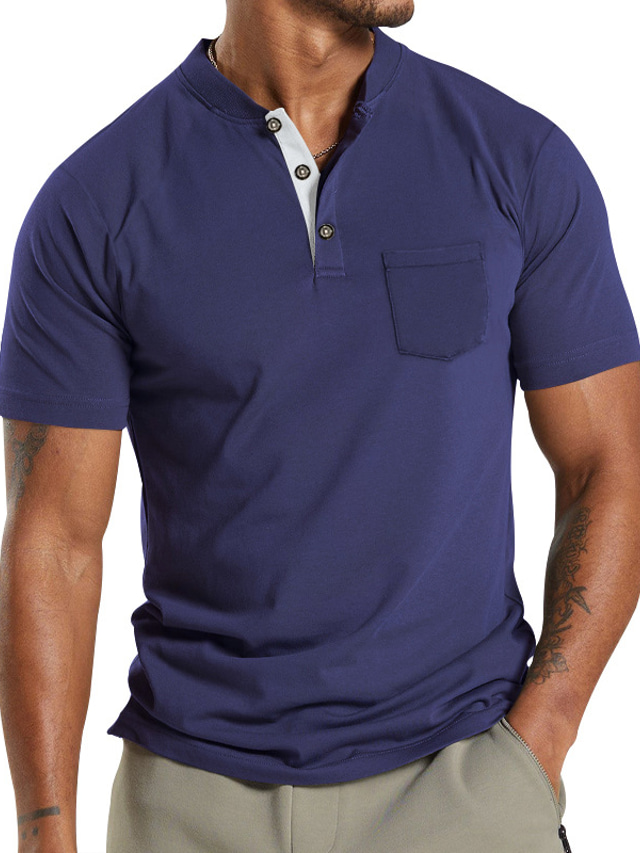 ORANDESIGNE Camicia Da Uomo Manica Corta In Lino Di Cotone Con Bottoni Camicia Uomo Estiva Tinta Unita Slim Fit Magliette Casual Da Spiaggia Hippie B Blu Scuro S 120444726