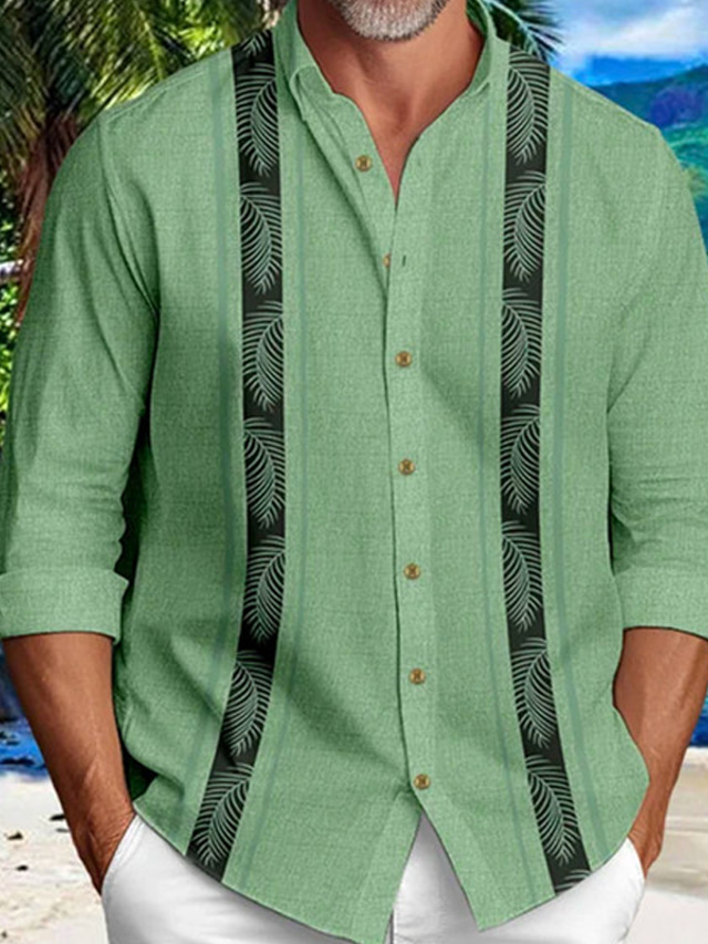  ριγέ casual ανδρικό πουκάμισο καθημερινή ένδυση βγαίνοντας το Σαββατοκύριακο το φθινόπωρο& χειμερινό turndown μακρυμάνικο μπλε, πράσινο, χακί s, m, l υφασμάτινο πουκάμισο