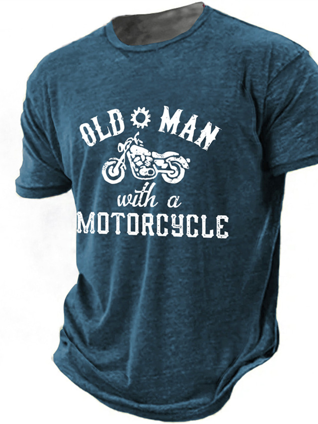  Graphic Motorcycle Daily Designer Retro Vintage Men's 3D Print T shirt Tee Sports Outdoor Holiday Going out T shirt Brown Army Green Dark Blue Short Sleeve Crew Neck Shirt Spring & Summer Clothing