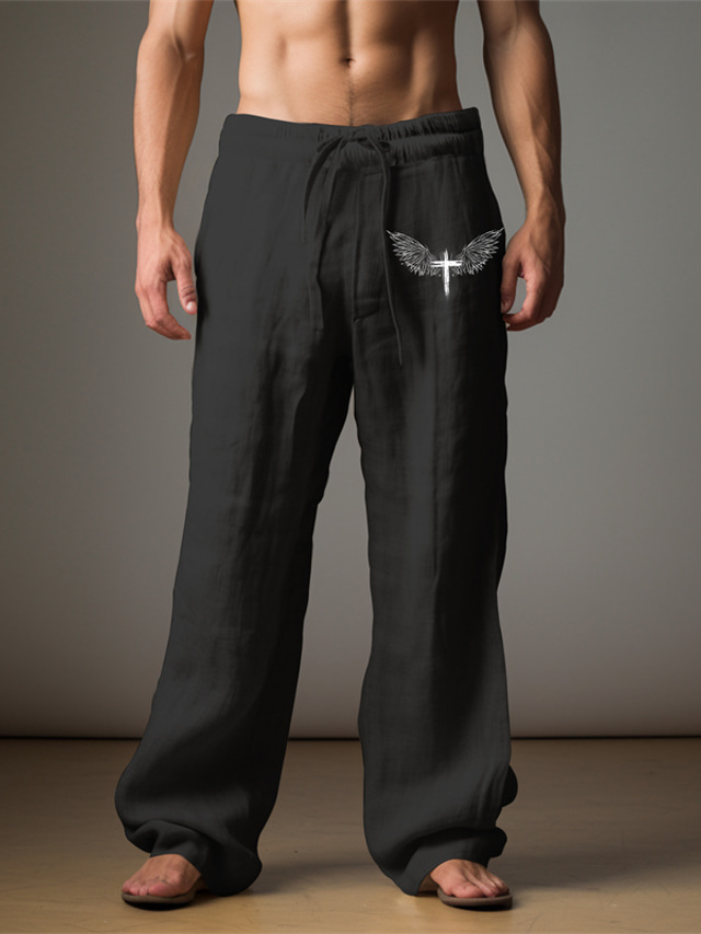  Bărbați Casual Grafic Aripi Pantaloni Talie medie Purtare Zilnică Vacanță Ieșire Primăvară Toamnă Fit regulat