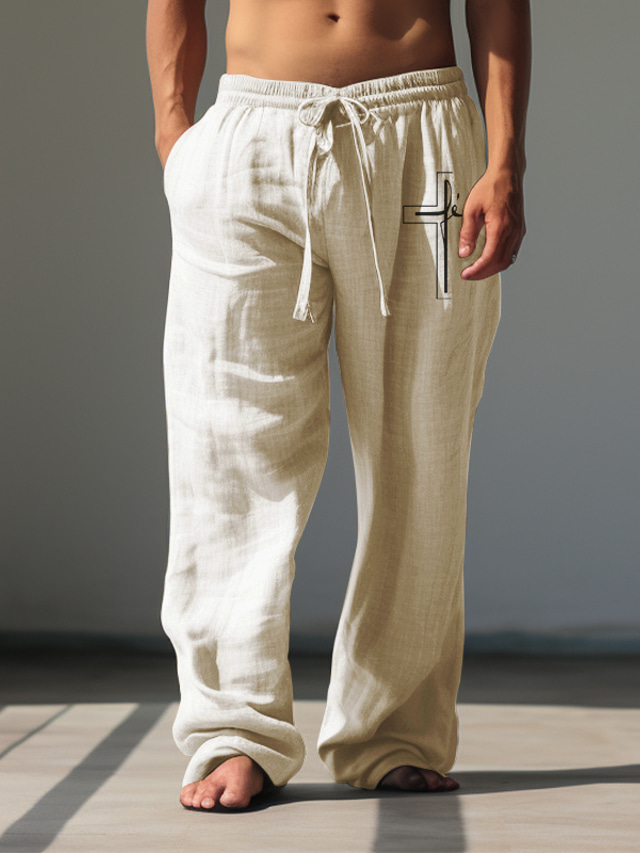  Bărbați Epocă Grafic Credinţă Pantaloni Talie medie Purtare Zilnică Vacanță Ieșire Primăvară Toamnă Fit regulat